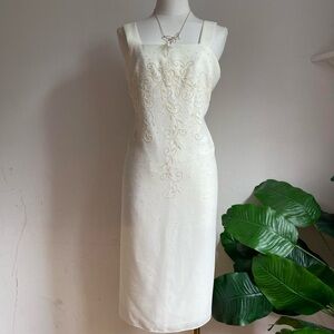 Elegant Cream Embroidered Dress